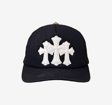 CHROME HEARTS 未使用レザーパッチメッシュキャップブラック5I05DOA1 157847614 [P]