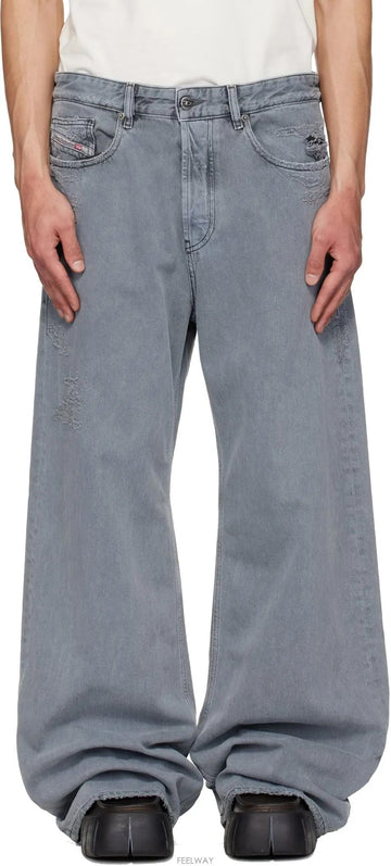 Diesel Loose Fit Wide Denim Jeans Gray A06370 09N26 02 158254928 [P]