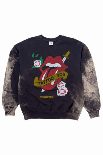 WILD DONKEY Crewneck Black 26FW Rolling Stones Collaboration Sweatshirt FG01 706 Bleached Black 2060 158280438 [P]