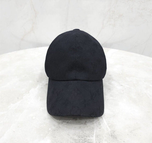 Louis Vuitton Black Monogram Denim Essential Baseball Cap 58 116432133 [P]