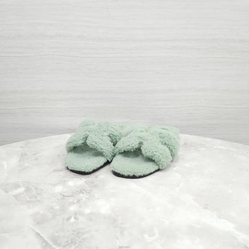 Hermes Shearling Oran Sandal Slipper Mint 157415750 [P]
