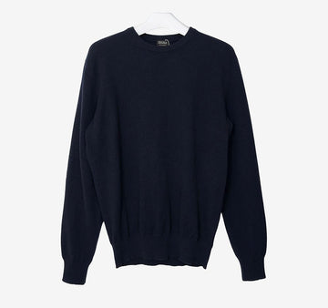 ZEGNA Verwendeter Cashmere-Pullover Größe 110 Navy NUY2F6L9 158345843 [P]