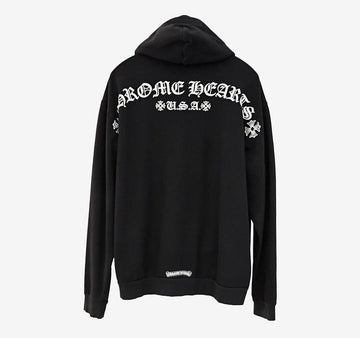 Chrome Hearts Hooded Zip-Up with Script Logo Black 4BVC9PTW 158346531 [P]