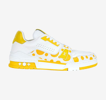 LOUIS VUITTON Kusama Yayoi Trainer Sneaker Weiß Gelb 66R48BMJ 158351243 [P]