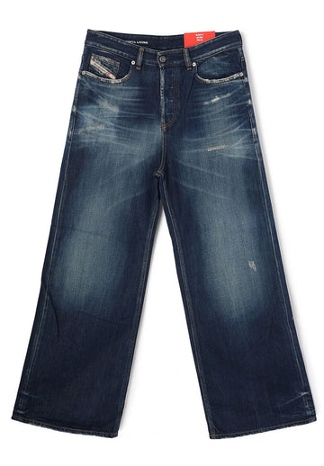 DIESEL ルーズフィットワイドデニムパンツダークブルーA06370 09M06 01 154529554 [P]