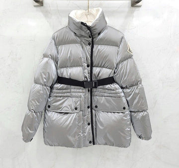 MONCLER HERAULT Damen Silber Big Logo Patch Daunenjacke 150101852 [P]