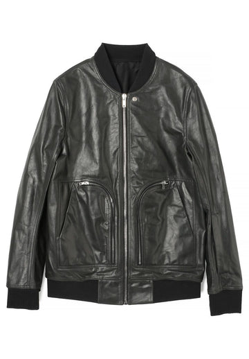 Rick Owens Kaup Leather BAUHAUS Flight Jacket Black RU01E5771 LTP 09 141282766 [P]
