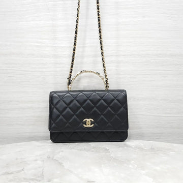 CHANEL Top Handle Chain Flap Bag mit eingebautem Chip 158357667 [P]