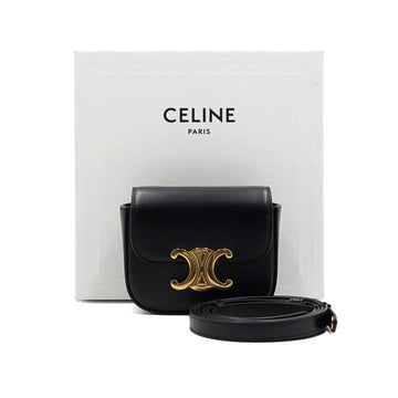CELINE Mini-Clutch Umhängetasche aus schwarzem Kalbsleder 10I513DPV 158357909 [P]