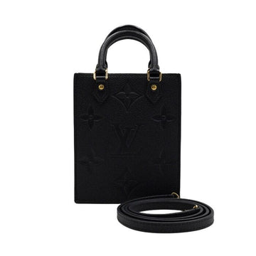 LOUIS VUITTON ブラック アンプレンテ エンボスド グレイン レザー プティ サック プラ トートバッグ 兼 ショルダーバッグ クロスバッグ 65659 158357927 [P]