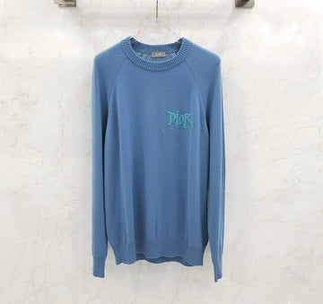 DIOR x X ショーン ステューシー ロゴ ラウンド ニット 033609AT070 149806489 [P]