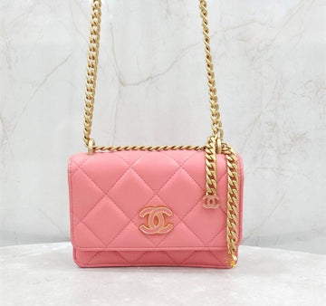 CHANEL New Season Pink Lambskin Mini Flap Shoulder Bag AP2635 146988895 [P]