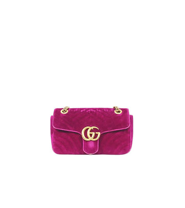 Gucci Purple Velvet Marmont Shoulder Bag 56244 158363156 [P]