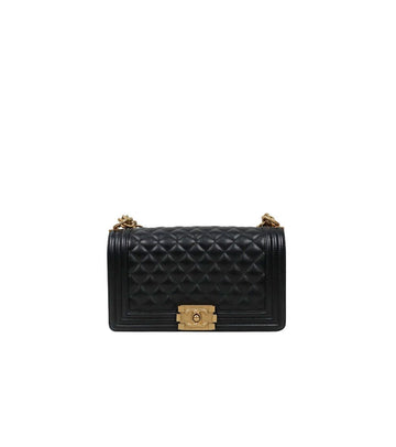 CHANEL Schwarze mittlere Caviar Boy Bag 64140 158363163 [P]