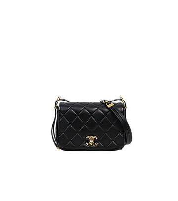 CHANEL Black Quilted Flap Chain Shoulder Bag 63149 158363166 [P]