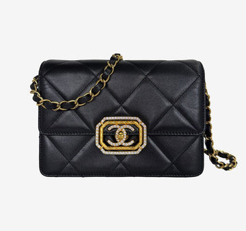 CHANEL Mini Flap Bag AS3720 Black Calfskin 158372815 [P]