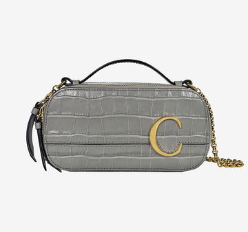 Chloe Vanity Mini Crossbody Bag Gray Calfskin 01U9EUA6 158372881 [P]