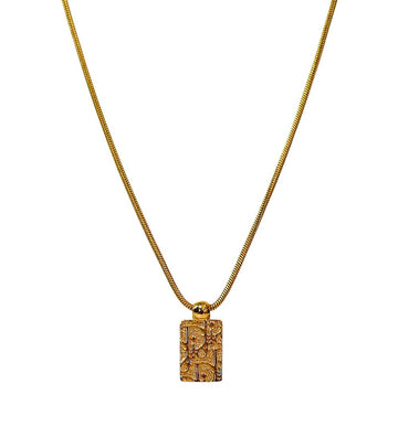 Dior Cubic Oblique Plate Gold Necklace 64423 158375807 [P]