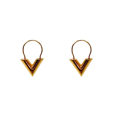 Louis Vuitton Essentials V Gold Earrings 63399 158377873 [P]