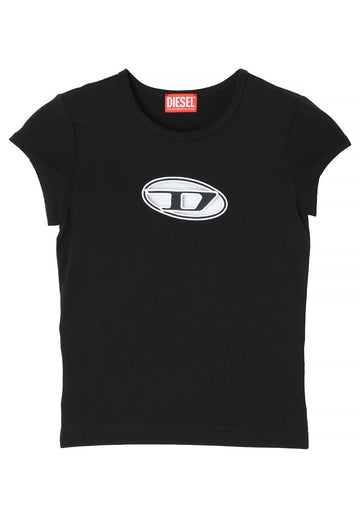 DIESEL TANGIE Tシャツ ブラックホワイト A06268 0AFAA 9XX 73412875 [P]