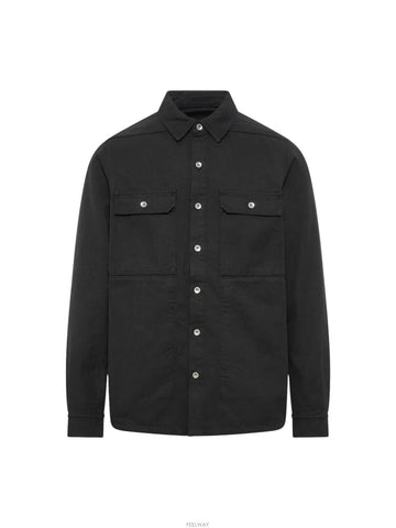 Rick Owens Black Cotton Canvas Outer Shirt 158394984 [P]