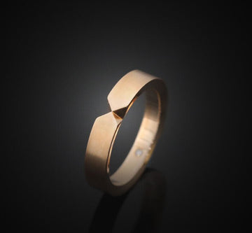 CHAUMET 18K Trionf 18K Rose Gold Diamond 1P Ring Size 58 4.5MM 084090 135681084 [P]