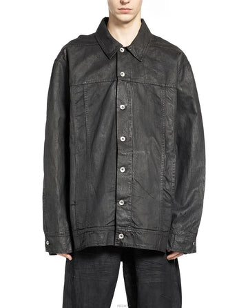RICK OWENS JUMBO WORKER-Jacke aus tiefschwarzem Denim 158395112 [P]