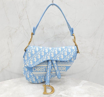 Dior New Blue Oblique Saddle Bag Medium 143553811 [P]