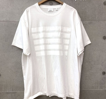 BURBERRY Gestreifter Logo Kurzarm-T-Shirt Weiß 8052100F111013 148409792 [P]