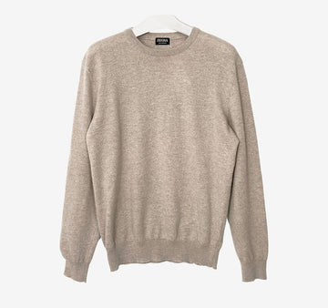 Zegna Unused Cashmere Knit 110 Size Beige E1NDE4WB 158405103 [P]
