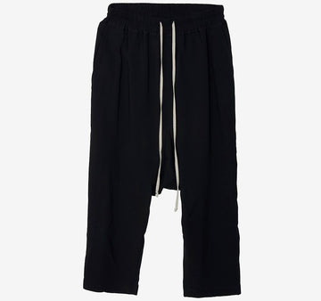 RICK OWENS Mainline Drawstring Crop Pants Größe 40 Schwarz B8OH6257 158405114 [P]