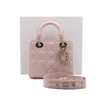 DIOR Klein Pinke Kanage Lammleder Kristall Goldene Damen My ABC Tote und Schultertasche aa66162 158406646 [P]