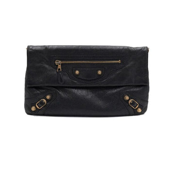 BALENCIAGA グレーラムスキンエンベロープゴールドパウチクラッチバッグ 327079 158406651 [P]