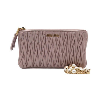 Miu Miu Pink Matelassé Pearl Shoulder Bag and Crossbody Bag 5BP073 158406656 [P]