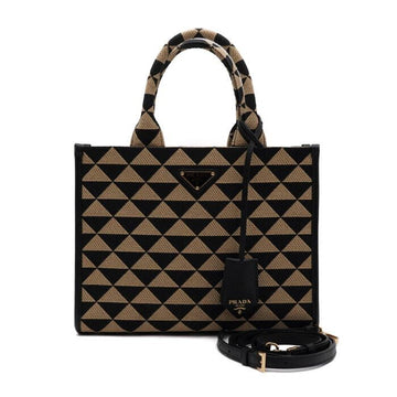 PRADA 1BA354 Symbol Stoff Jacquard Tote-Bag sowie Schultertasche aa66065 158406677 [P]