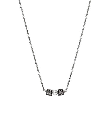 Dior Cube Oblique Silver Necklace 64411 158408468 [P]
