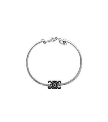 Celine Triomphe Bangle Silver Bracelet 63398 158409464 [P]
