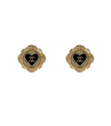 CHANEL Heart CC Gold Earrings 63762 158409646 [P]