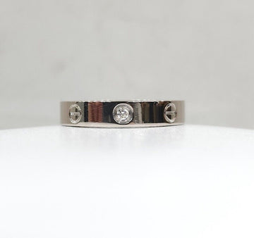 Cartier Band Ring with Diamond 1P in White Gold Size 57 154781386 [P]