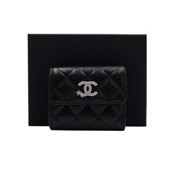 CHANEL Black Caviar Shooting Star Logo Women's Wallet AA65860 158412309 [P]