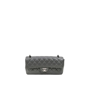 CHANEL グレー キルティング CC シルバーチェーン ショルダーバッグ 63376 158415210 [P]