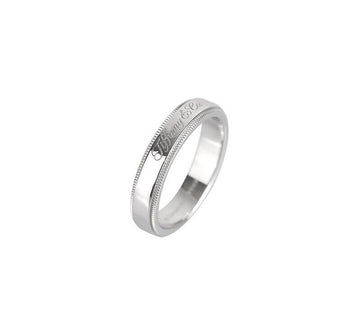 TIFFANY & CO ミルグレイン ノート プラチナ 14号 4MM 7682105932 141878690 [P]