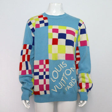 Louis Vuitton Multi-Color Distorted Giant Damier Knit Men's Sweater 1A8P48 158416678 [P]
