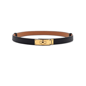 HERMES H069853CC89 NOIR ブラック ケリー アプソン 18mm ゴールド レディースベルト 158417036 [P]