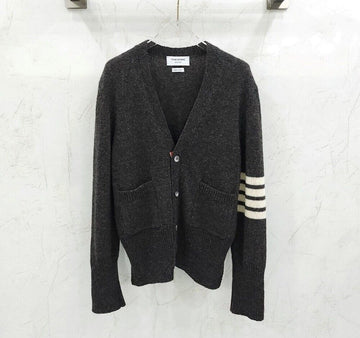 Thom Browne Charcoal Shetland Wool Cardigan MKC5A 149095657 [P]