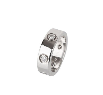 CARTIER 18K ラブリング 18K ホワイトゴールド ダイヤ 6P 49号 5.5MM 7245082948 76033490 [P]