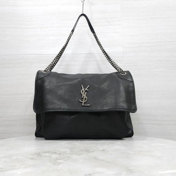 SAINT LAURENT Oversize Lammleder Schultertasche mit Kette Schwarz 755857 158419943 [P]