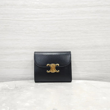 CELINE Klein Triomphe Klappgeldbörse Schwarz 10D783DPV 158420443 [P]