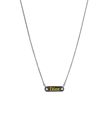 DIOR Gelbes Platten-Silber-Halsband 54157 158423862 [P]
