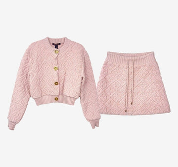 LOUIS VUITTON Monogram Handtuch Cardigan Rock Set Pink B2EV54YQ 158431175 [P]
